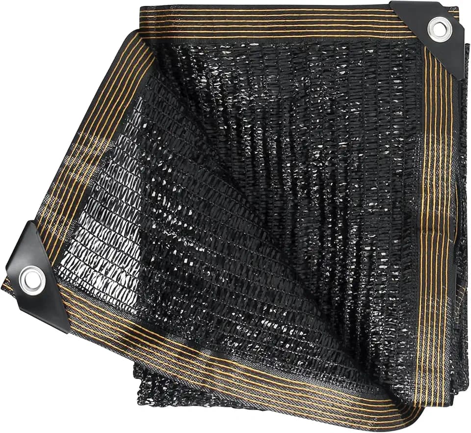 50% Shade Cloth for Garden, 10x20FT Black Mesh Tarp Net