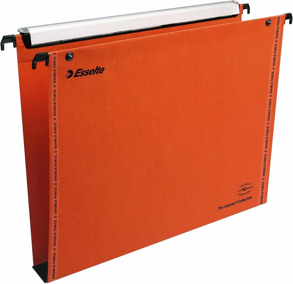 Esselte 25 Stück Hängemappen für Schubladen VMG – Kraft Boden 30 mm Orange