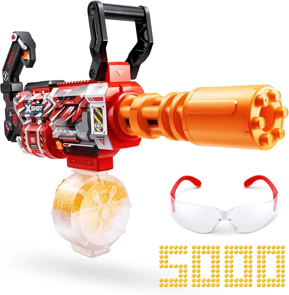 XSHOT Hyper Gel Motorized Gatling Blaster mit 5.000 Gel-Kugeln von ZURU, motorisierter Gel Blaster Outdoor-Spielzeug für Jungen und Mädchen, Teenager und Erwachsene ab 14 Jahren