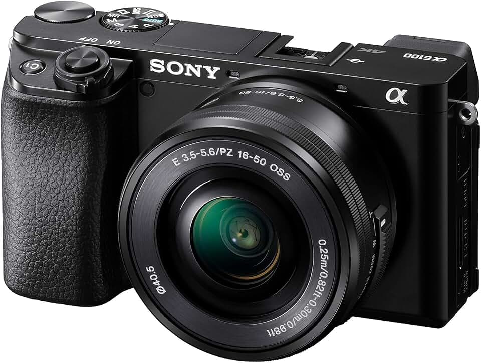 Sony Alpha 6100 | APS-C Spiegellose Kamera | Schneller 0,02s Autofokus mit Augenerkennung für Mensch und Tier, 4K-Filmaufnahmen und neigbares Display