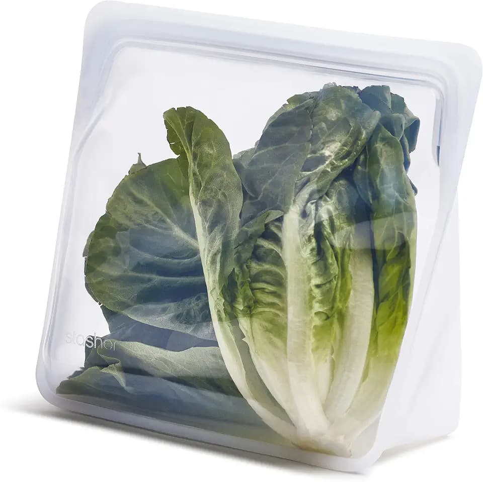 Stasher Premium Reusable Silicone Bag, Stand-Up Mega, Clear, 104 oz