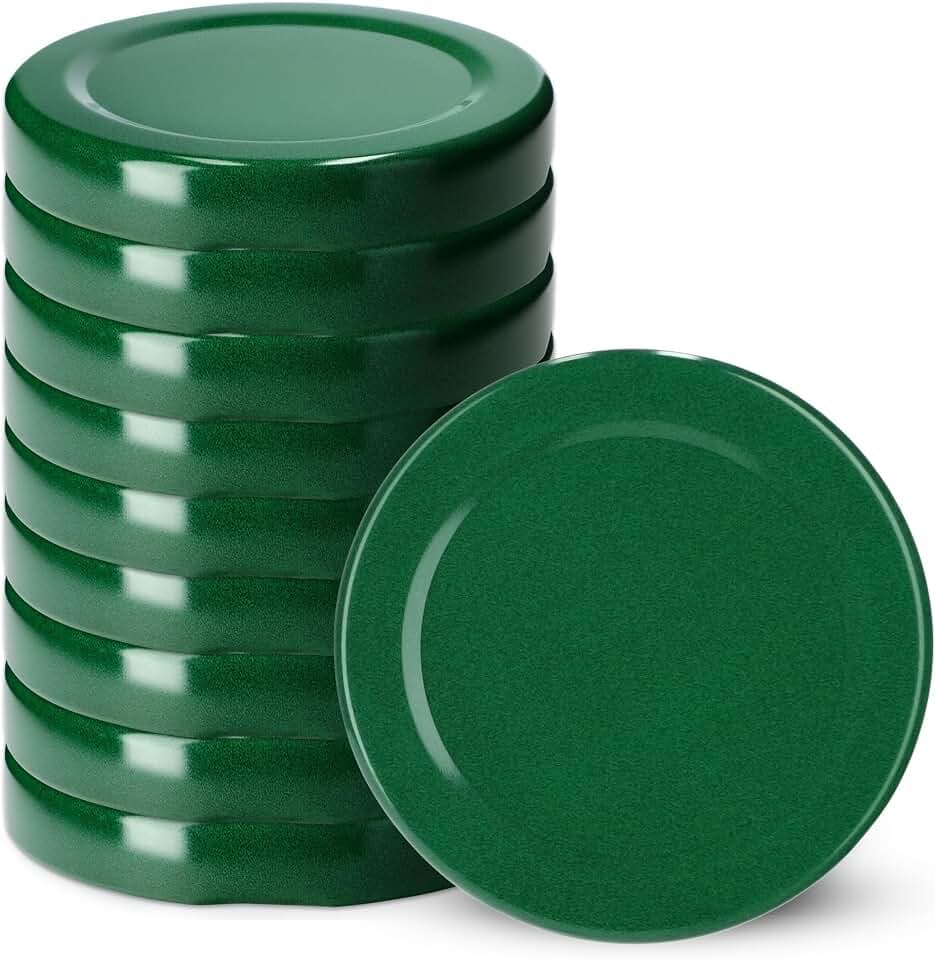 KADAX 10er Set Schraubdeckel TO53 für Gläser 53mm Grün – Twist-Off Ersatzdeckel für 115ml Gläser & Saftflaschen, Luftdicht & Spülmaschinenfest