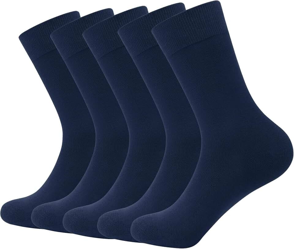 SERISIMPLE Thin Viscose Bamboo Dress Men Sock Soft Crew Anti Odor Lightweight Sock Breathable Comfort Cool Sock 5 Pairs