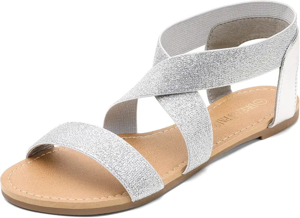 DREAM PAIRS Women's Elastic Flat Sandals