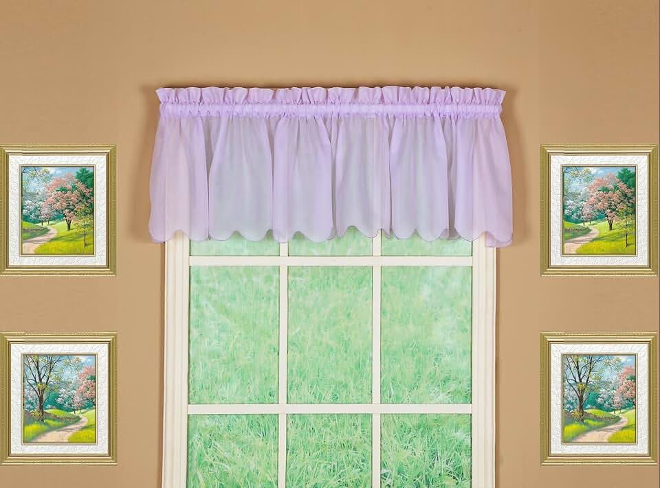 Today's Curtain Emelia Original Voile Valance 14", Lilac, 60" W x 14" L
