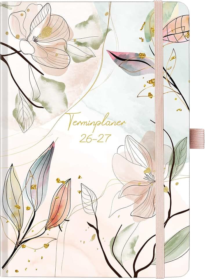 Kalender 2026 2027, A5 Wochenplaner Hardcover, Hellrosa