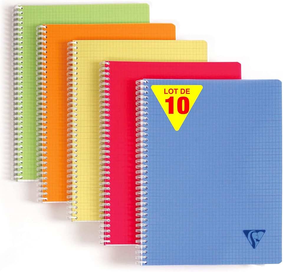 Clairefontaine 328725C Spiralbuch Linicolor 17x22cm 50 Blatt kariert sort.
