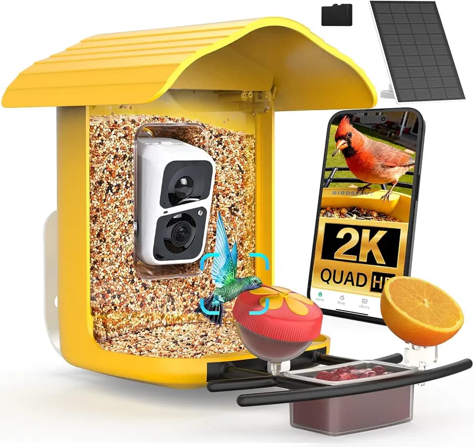 birdsnap® PAV Bird Feeder with Camera Solar Powered 2K Live Video 64GB Card