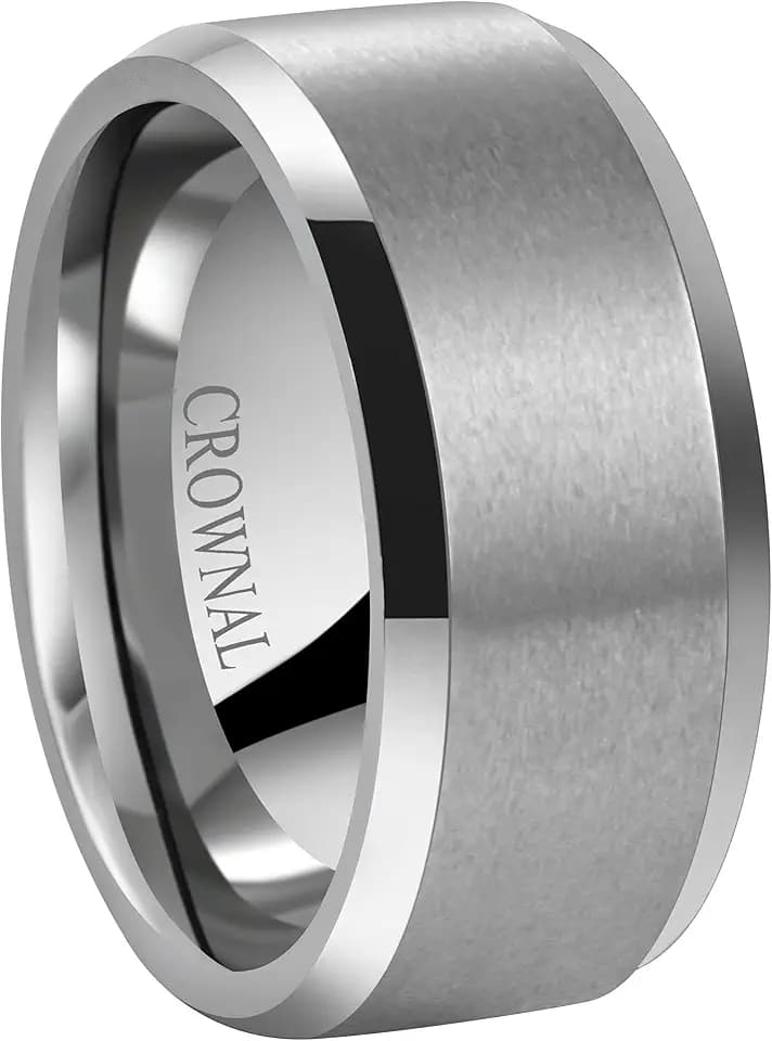 6mm 8mm 10mm Black Tungsten Wedding Band Ring Men Women Matte Finish Beveled Edges Comfort Fit Size 5 To 17
