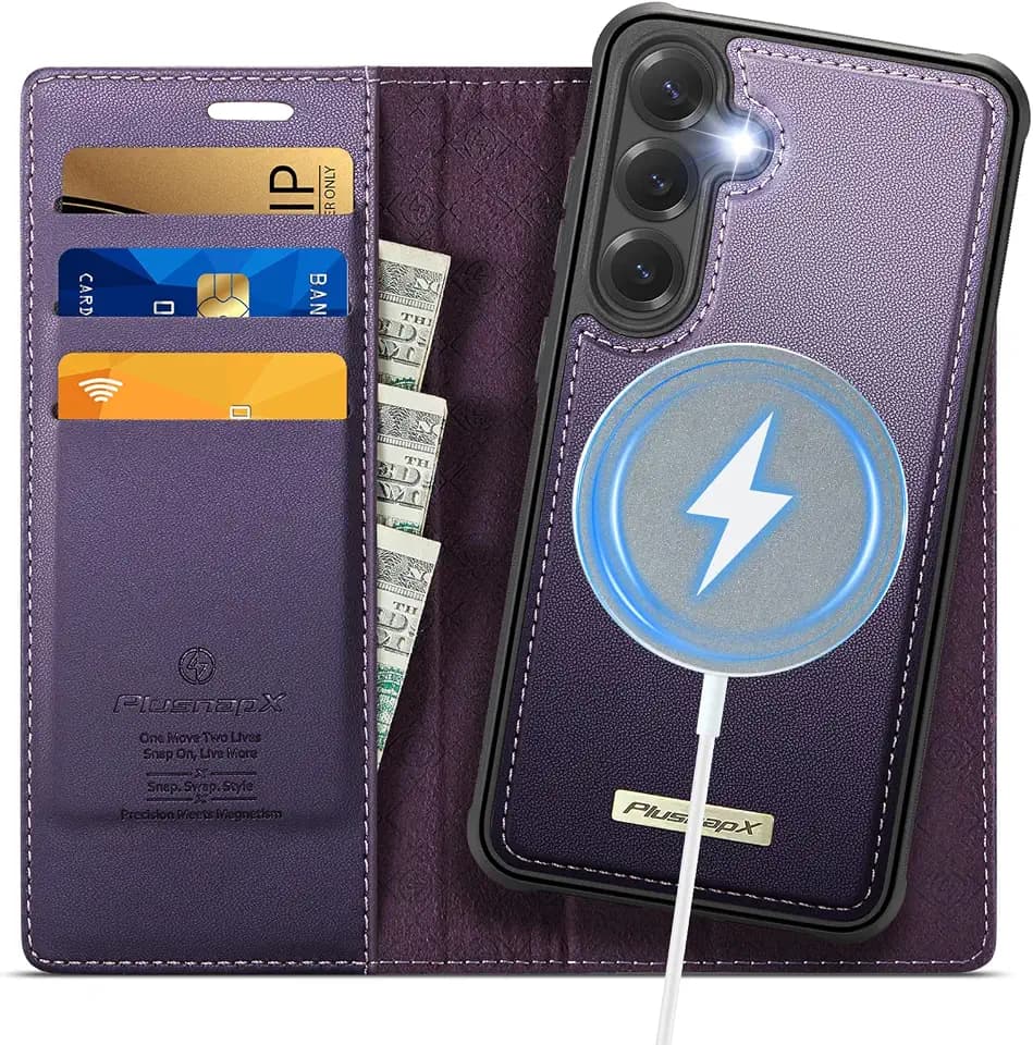 for Samsung Galaxy S24 5G 2in1 Detachable Wallet Case, Purple