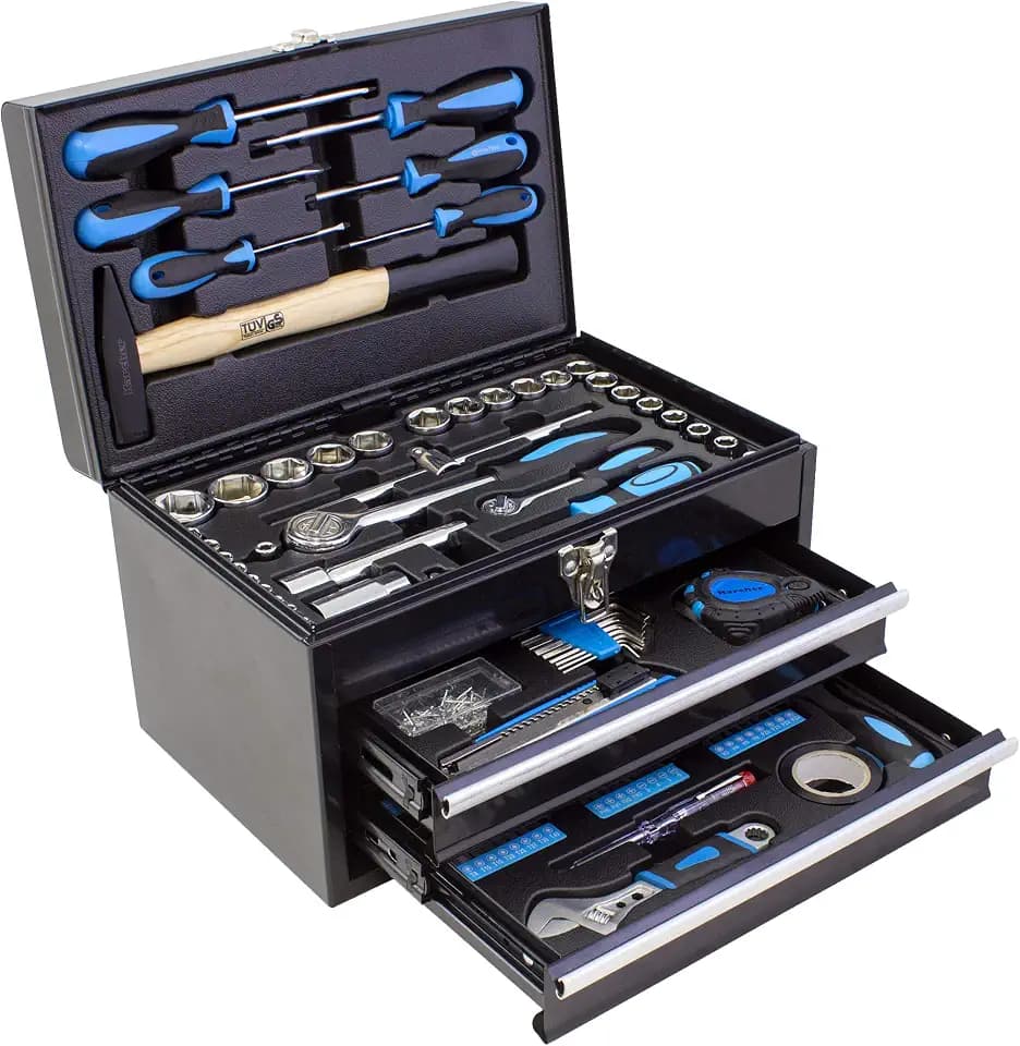 Karcher Werkzeugkoffer gefüllt, 117-teilig, Blau, Cr-V & Karbonstahl