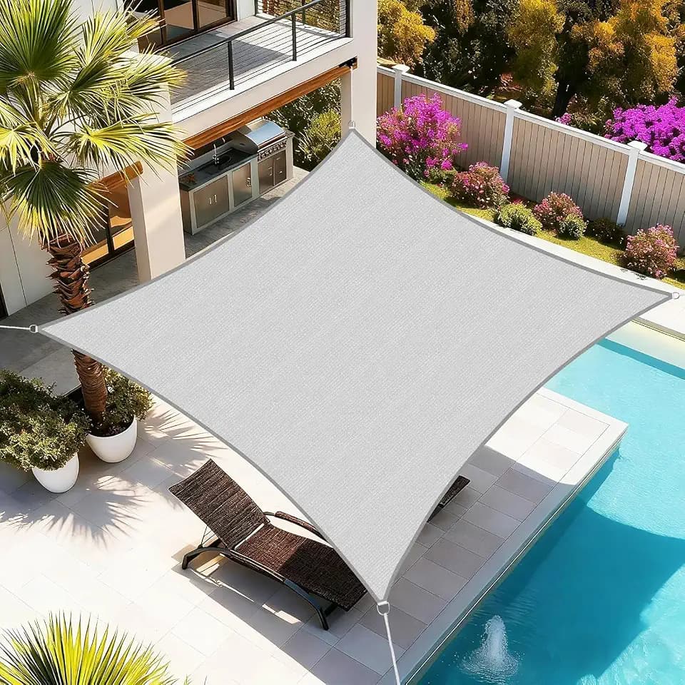 Artpuch Sun Shade Sail 10'X13' Light Grey Rectangle
