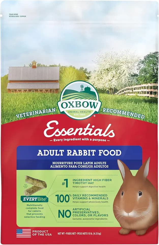 Oxbow Essentials Adult Rabbit Food, Timothy Hay Rabbit Pellets, USA, 10 lb
