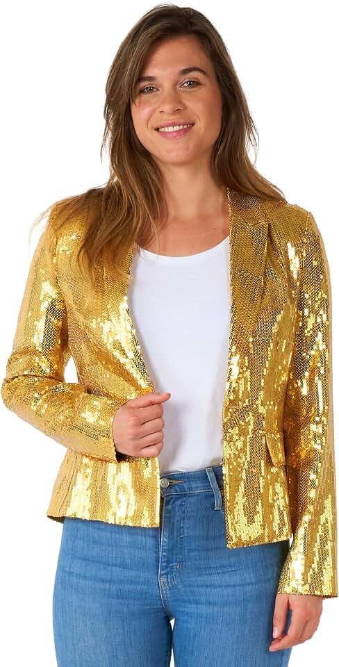 Suitmeister Damen Pailletten Blazer Partyblazer Xmas Party Elegant Jacke