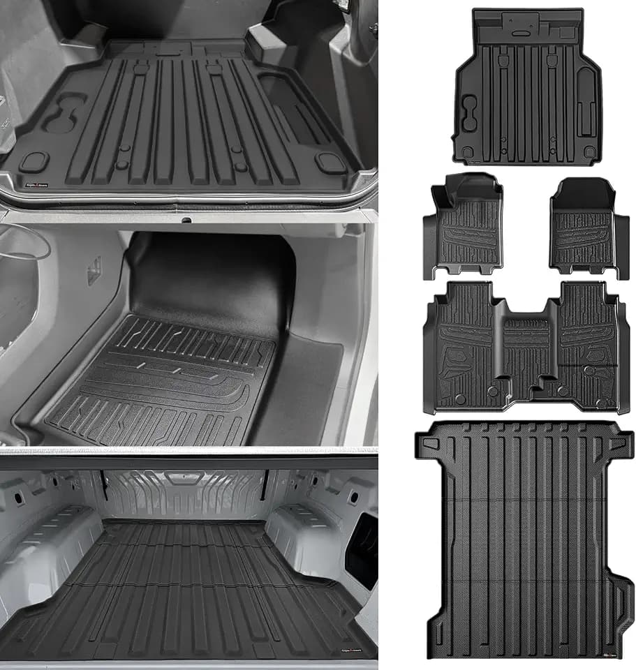 TripleAliners Truck Bed Mat & Frunk & Floor Mats for 2024+ Silverado EV, WT