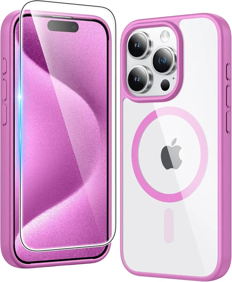FNTCASE for iPhone 15 Pro Case Compatible with Magsafe Clear Phonecase