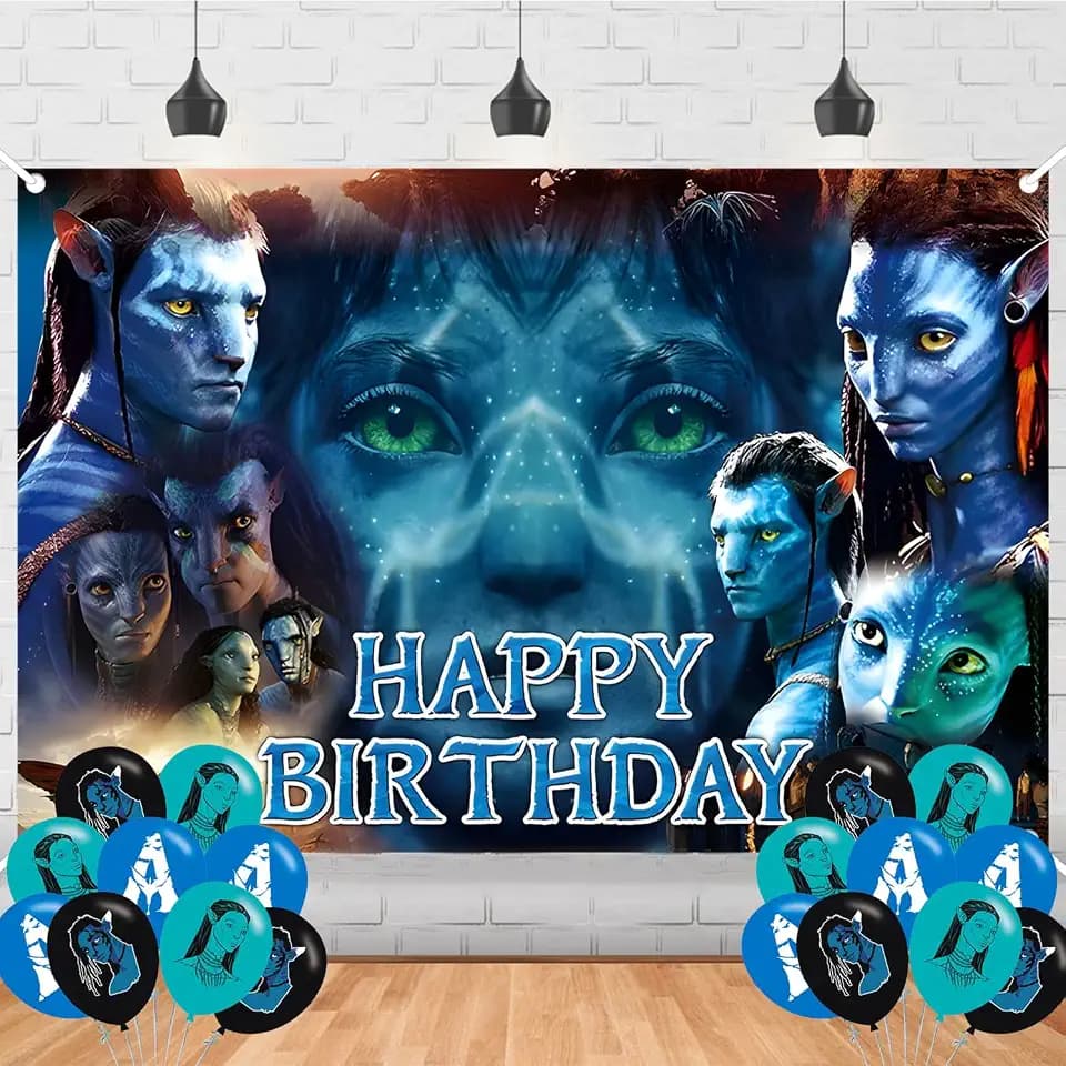 Ava_Tar Birthday Backdrop,Cartoon Movies Poster for Avatar Theme Party Decorations Cartoon Birthday Supplies Background Studio Shoot Photo Props