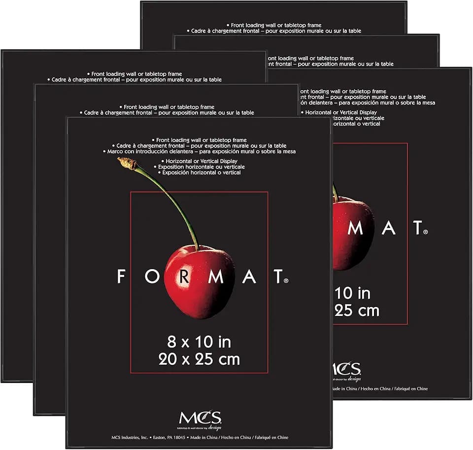 MCS Format Picture Frame, 8x10, Black, Gallery Wall, 6-Pack