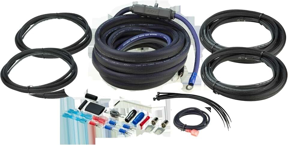 Scosche EFX Rogue RPAK4PS16 True 4 GA OFC High Current Amp Wiring Kit - 16' Marine/Powersports Amplifier and Subwoofer Installation Kit Oxygen Free Copper Cables, Remote Wire and in-Line Fuse Holder