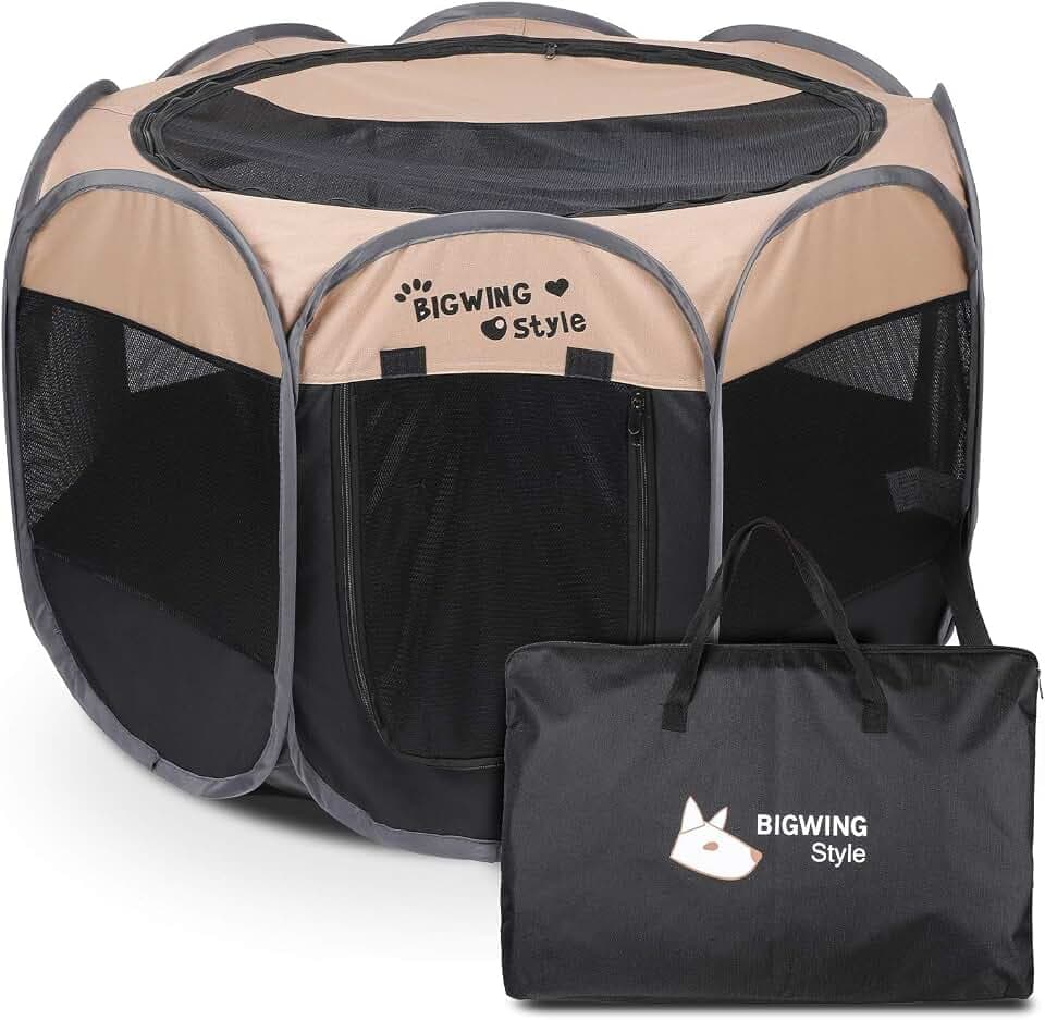 Welpenauslauf,Laufstall Hund Faltbar für Hunde Katzen Welpen Indoor Outdoor