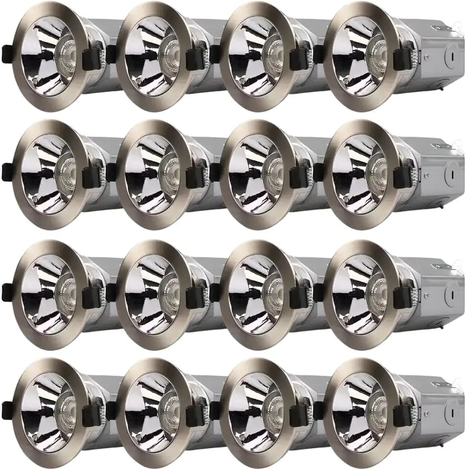 Commercial Electric 3in. Integrated LED Canless Recessed Light with Brushed Nickel Trim and Silver Reflector with CCT (16)