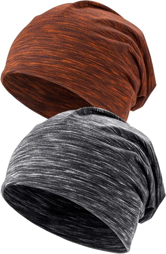 Kiiwah 2 Stück Beanie Mütze für Herren und Damen Streifen Slouch Unisex Stricken Beanie für den Frühling, Herbst und Winter