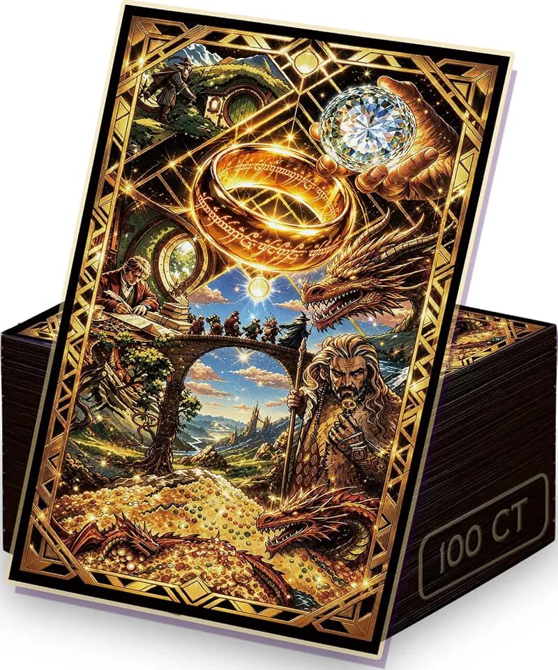MTG Card Sleeves 100 Pcs, Textured Back Art Sleeves Deck Protector, HD Clear Front & Matte Back, Ultra-Durable, Smooth Shuffle Standard Size Card Sleeves Fit TCG MTG Cards - Ancient Legends