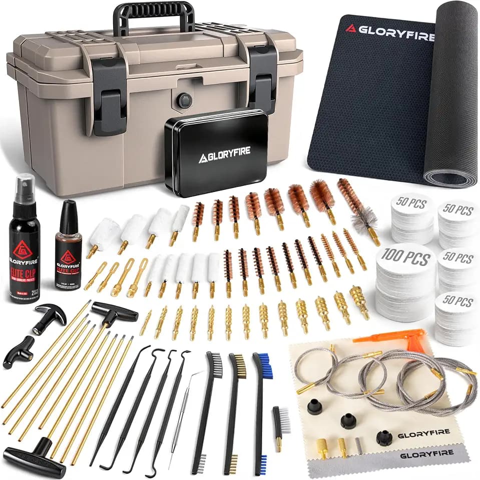 GLORYFIRE Deluxe 378-Pack Universal Gun Cleaning Kit with Mat