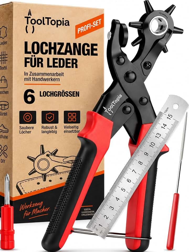 Lochzange für Leder [KOMPLETTSET], Locheisen | Lochstanzer Leder Werkzeug
