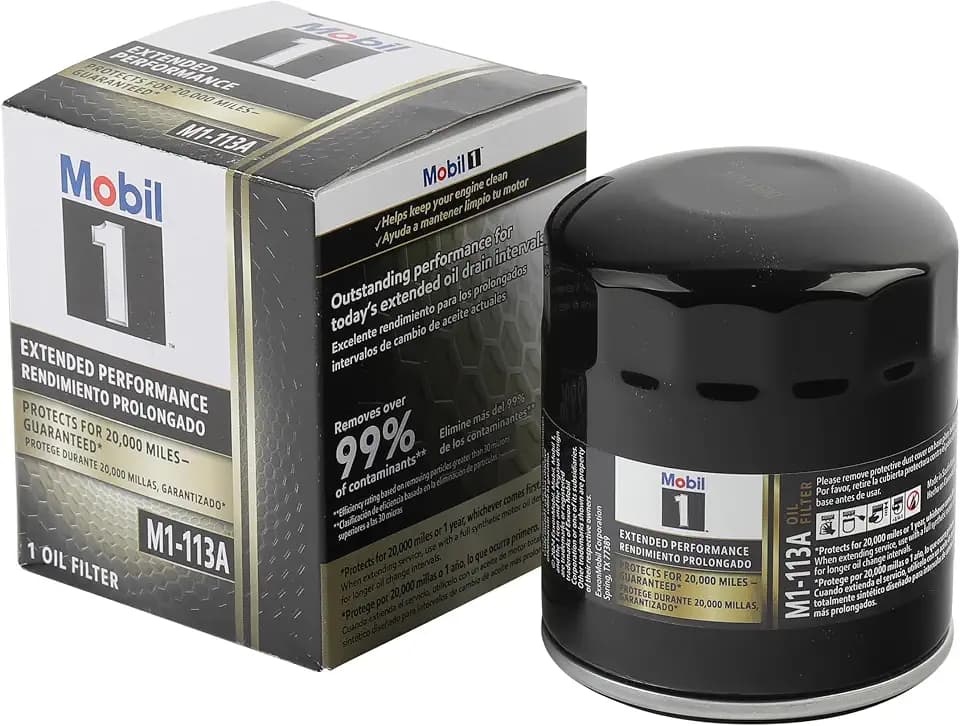 MobilOil Filter, Extended Performance, Canister, Screw-On, 3.08 in Tall, 13/16-16 in Thread, Steel, Black, GM, Each