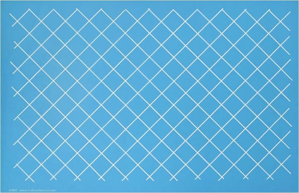 Full Line Stencil 1-Inch Grid on Point, Quilt Template (31002)