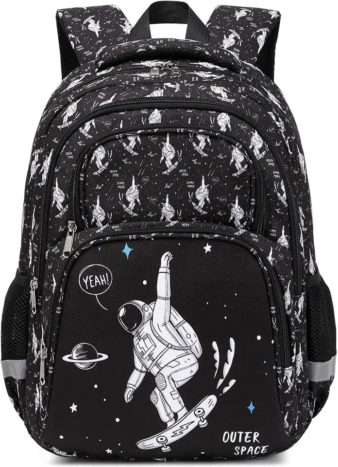 abshoo Cute Astronaut Kids School Backpack For Boys Elementary Kindergarten School Bag (Astronaut Black)