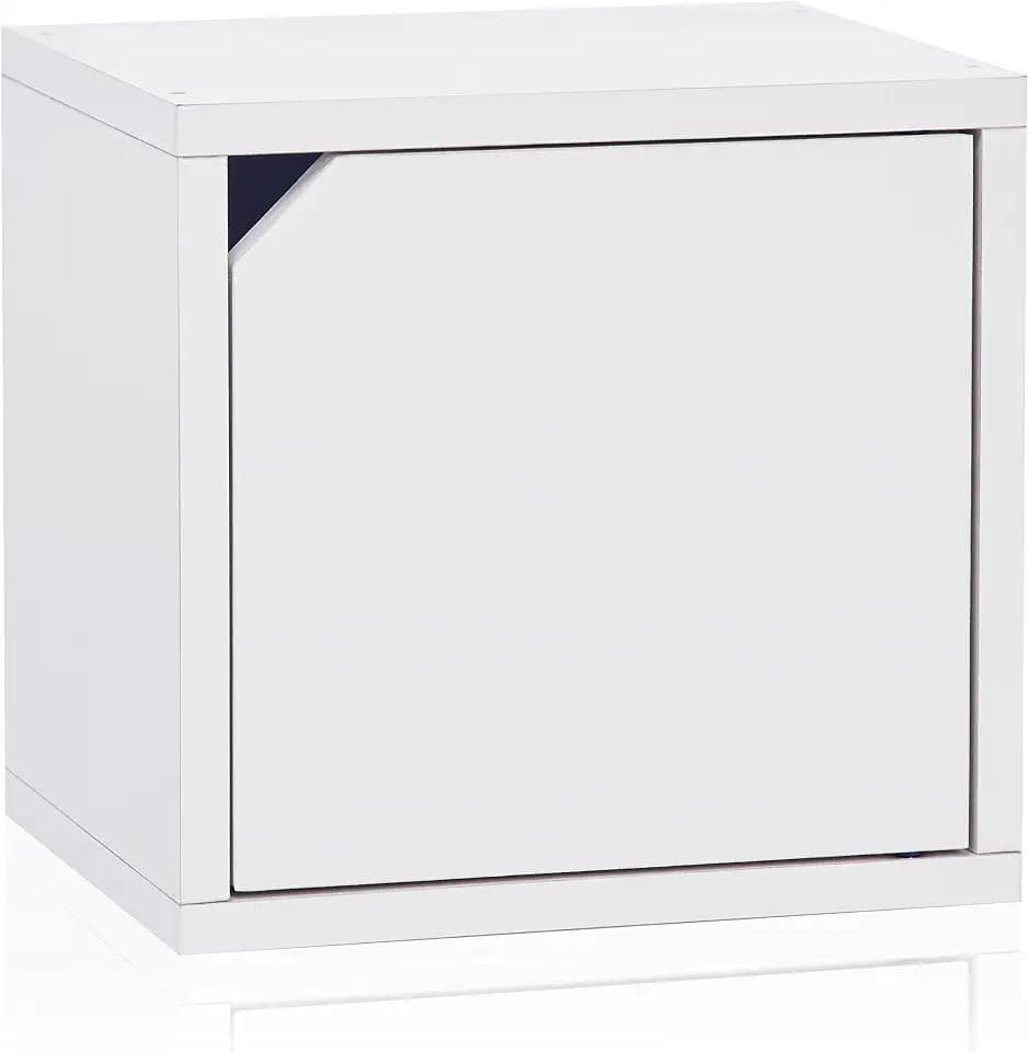 Way Basics Closet Organizer and Storage - Modular Connect Door Cube (Tool-free Assembly),11.2"D x 11.2"W x 12.6"H, White