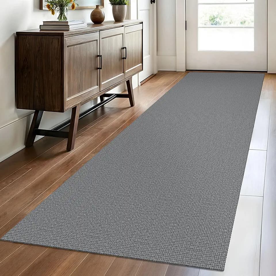 EARTHALL Washable Runner Rug, Non Slip Hallway Runner, 2.6x8 Ft, Dark Gray