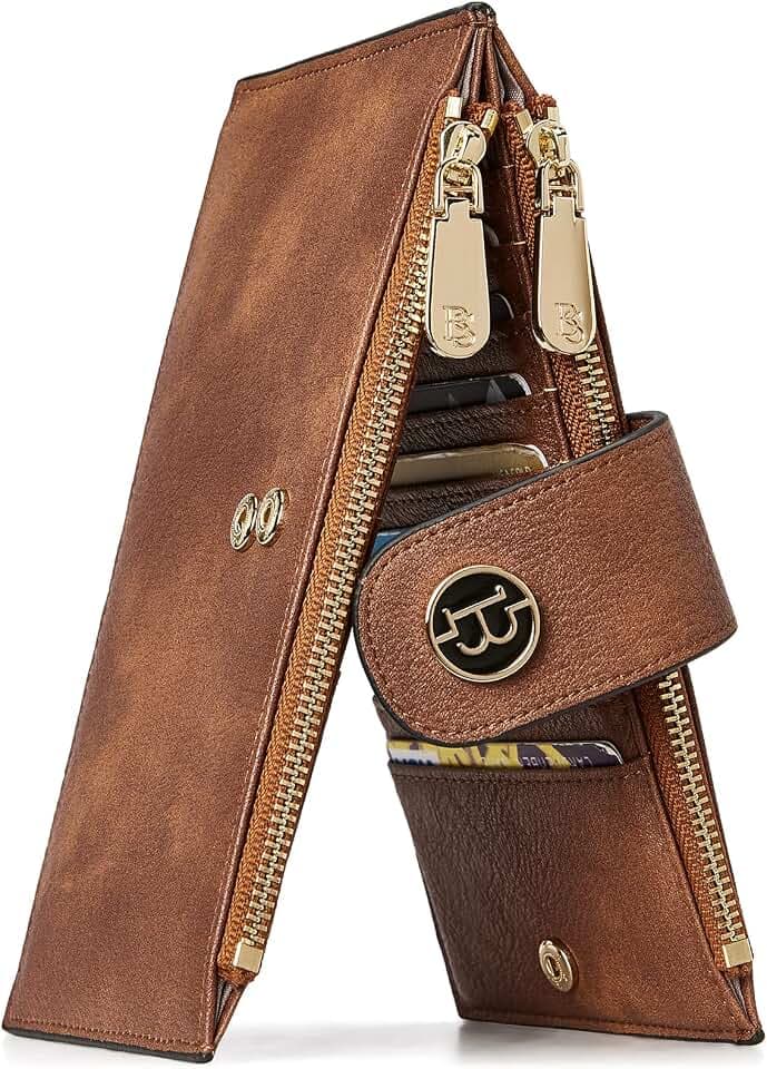BOSTANTEN Leather Womens Wallet Large RFID Blocking Slim Card Holder