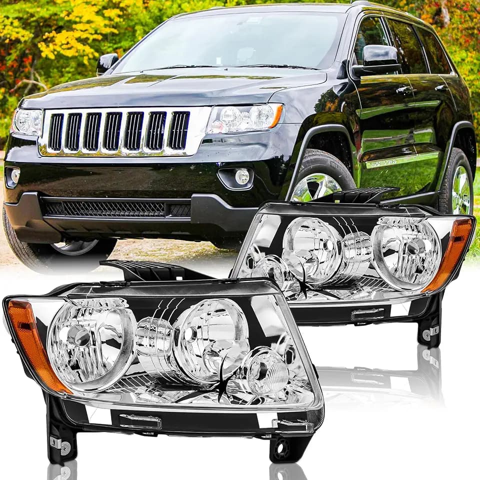Headlights Assembly for 2011-2013 Jeep Grand Cherokee/11-17 Jeep Compass