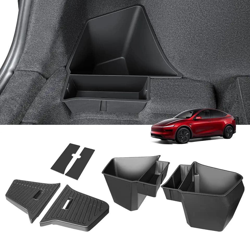 2PCS Rear Trunk Storage Bins with Lids for Tesla Model Y Juniper