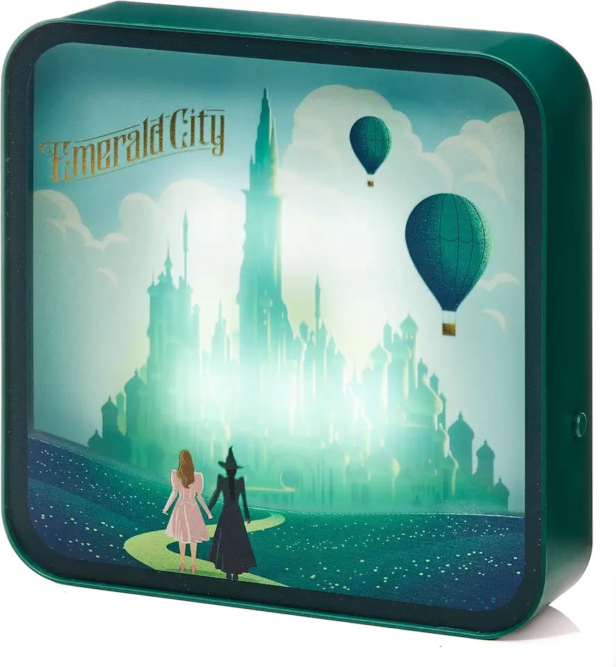 Numskull Official Wicked LED Light Box Acrylic Lamp – Elphaba & Glinda Design – USB Powered or Battery Operated – Desk, Shelf, or Wall Mountable