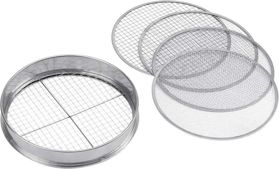 Meister Kompostsieb 5 in 1 – Gartensieb aus Edelstahl Ø 30 cm, Silber