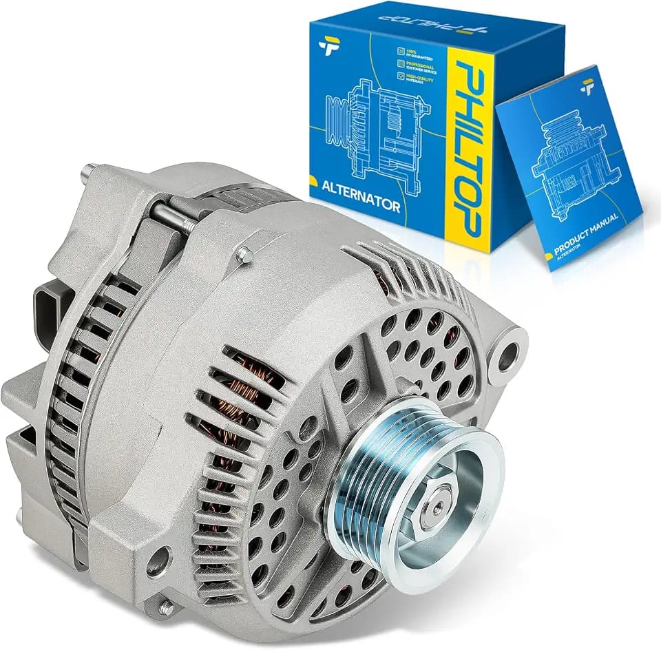 PHILTOP 7771N6G1 Alternator Compatible with Ford;1994-1995 Mustang 5.0L,w/Standard Equipment 130 Amp Replace for F4SU10300AB,F4PZ10346B,F4PU10346BA,F8ZU10300AA,F4ZU10300DA,F4SUAB,F4PZ10346BRM