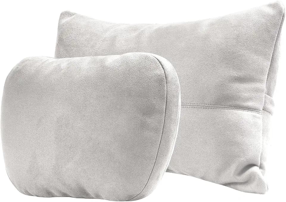 Kwak's Car Headrest Pillow & Lumbar Set, 2-Level Adjustable Neck Support
