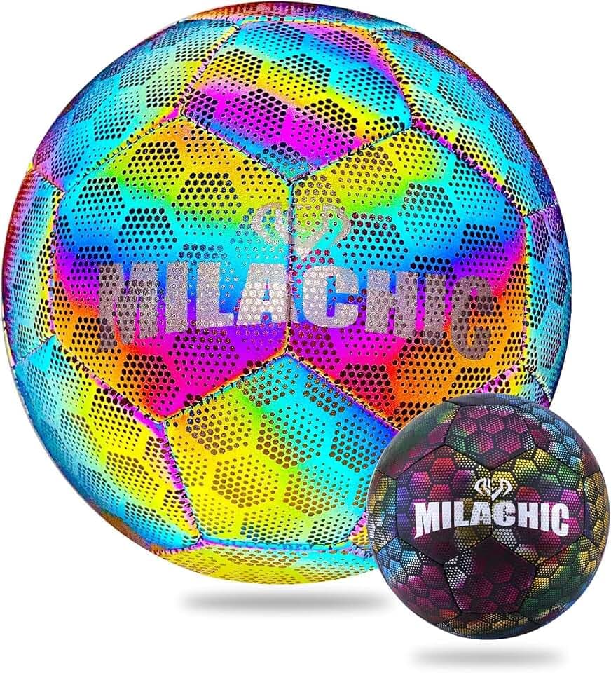 Reflektierender Fußball, leuchtender Nachtfußball Größe 5 Offizieller Fußball-Trainingsball für Erwachsene Fußball Im Dunkeln Leuchtender für Kinder Erwachsene