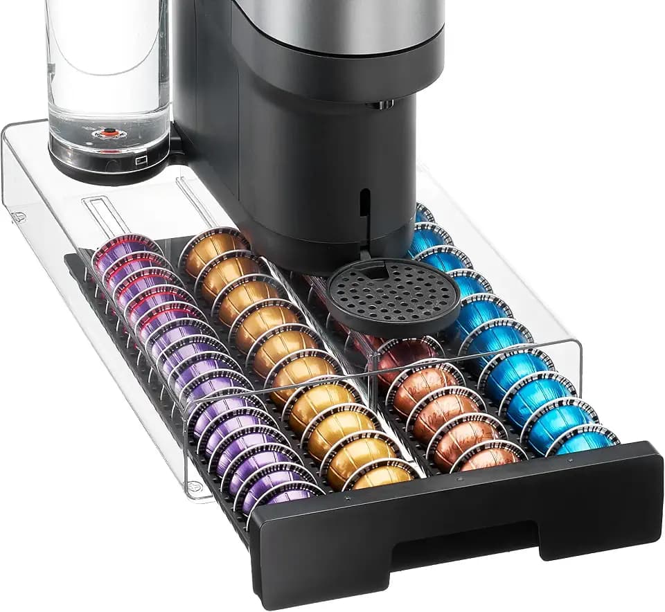 Vtopmart Coffee Pod Drawer Organizer for Nespresso Vertuo Pods-Black