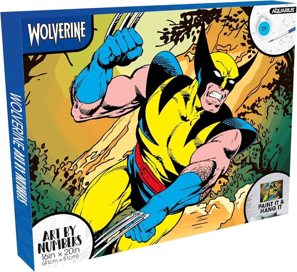 Aquarius Wolverine Art by Numbers- Art by Numbers - 16 x 20 inches Marvel Deadpool Themed Paint by Number for Adults & Kids - DIY Color by Number Paint Kit for Beginner - Officially Licensed