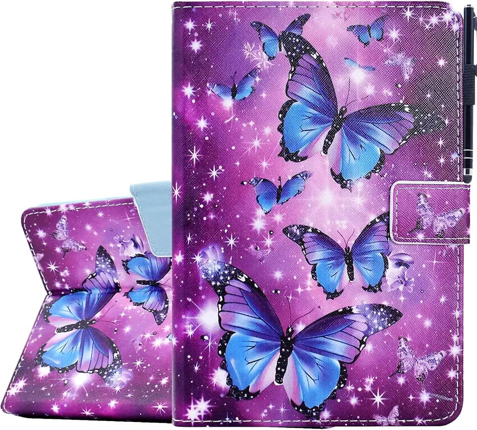 Case for iPad 9th/8th/7th Generation iPad 10.2 Case (2021/2020/2019 Model, iPad 9/8/7 Case), PU Leather Folio Folding Stand Cover for iPad 10.2 inch, Auto Wake/Sleep, Butterfly