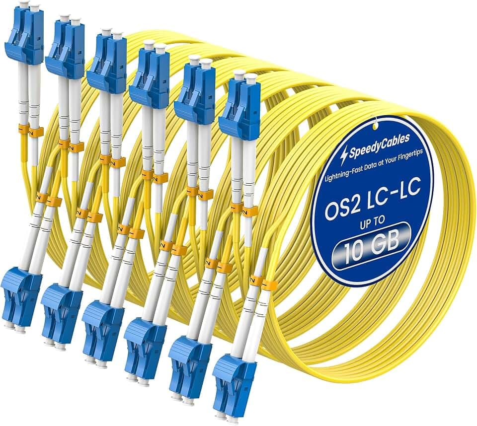 6 Pack 3M/10ft OS2 LC to LC Single Mode Fiber Patch Cable