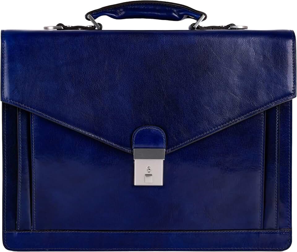 Time Resistance Aktentasche für Herren, 100% Leder – handgefertigt in Italien – Arbeitstasche – Laptoptasche – Businesstasche