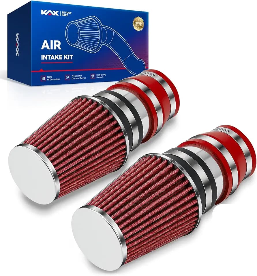 KAX 3.5 inch Cold Air Intake System Kit Replacement for Mercedes-Benz C300 2008-2012, Mercedes-Benz C350 2008-2011, High Performance, RED