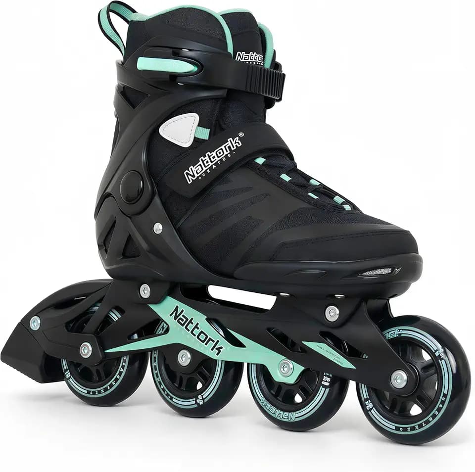 Nattork Adult Inline Skates for Men Women, Fitness Blades Roller with Aluminum Frame, PU Wheels and Breathable Mesh