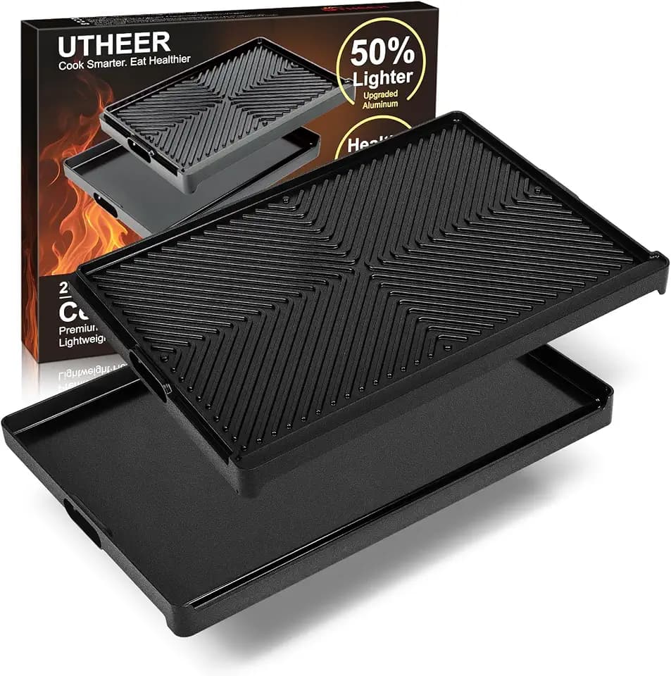 Utheer 23 x 16 Inch Cast Iron Aluminum Griddle for Gas Grill & Stove Top